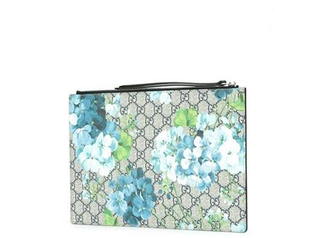 gucci blue blooms clutch